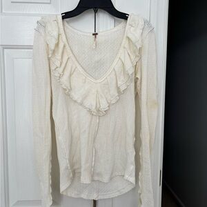 Free People Ruffle Collar Top